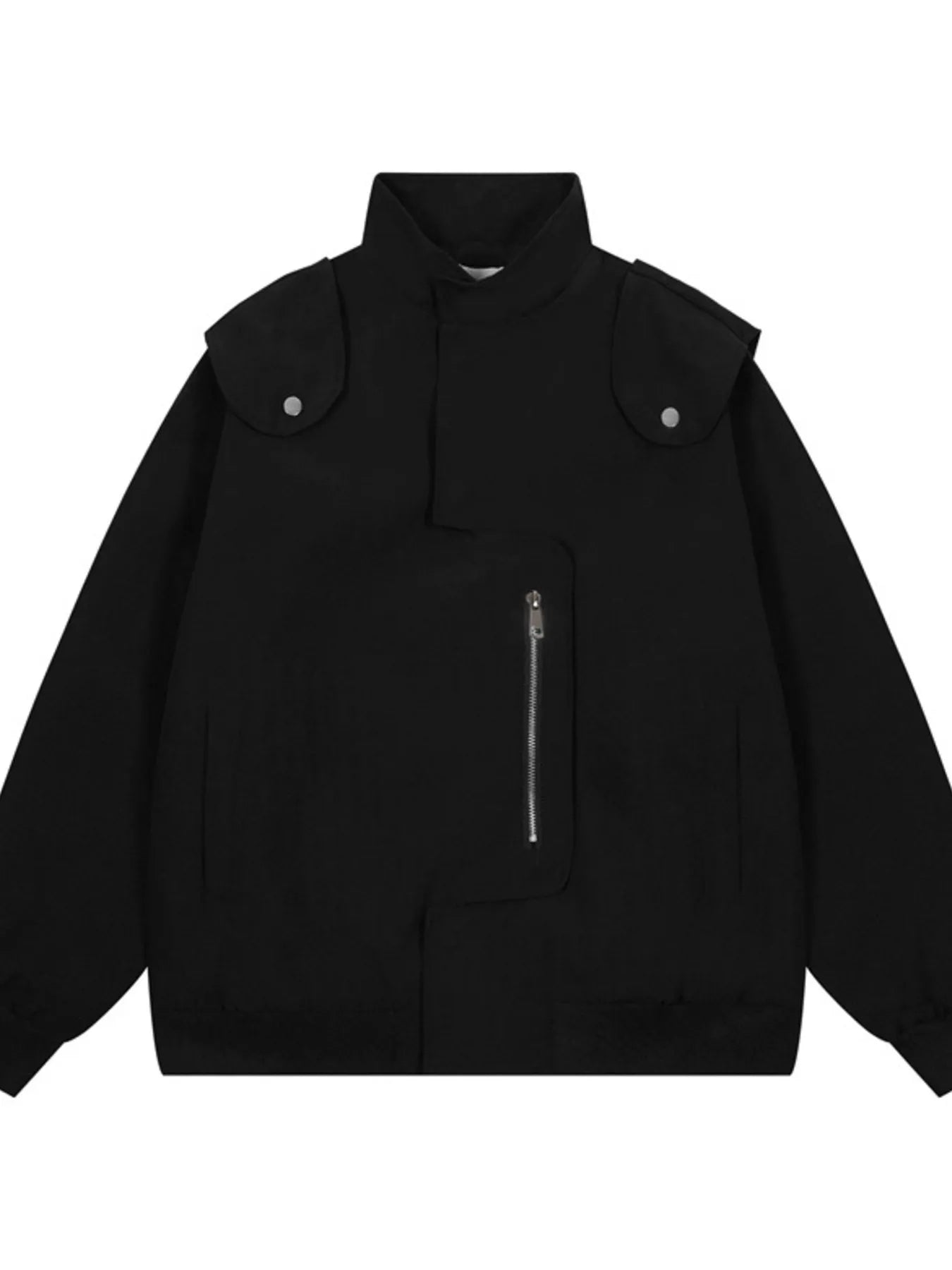 zip-front winter jacket for women with gold details