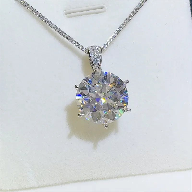 women’s apparel — 10 carat moissanite 925 sterling silver pendant necklace