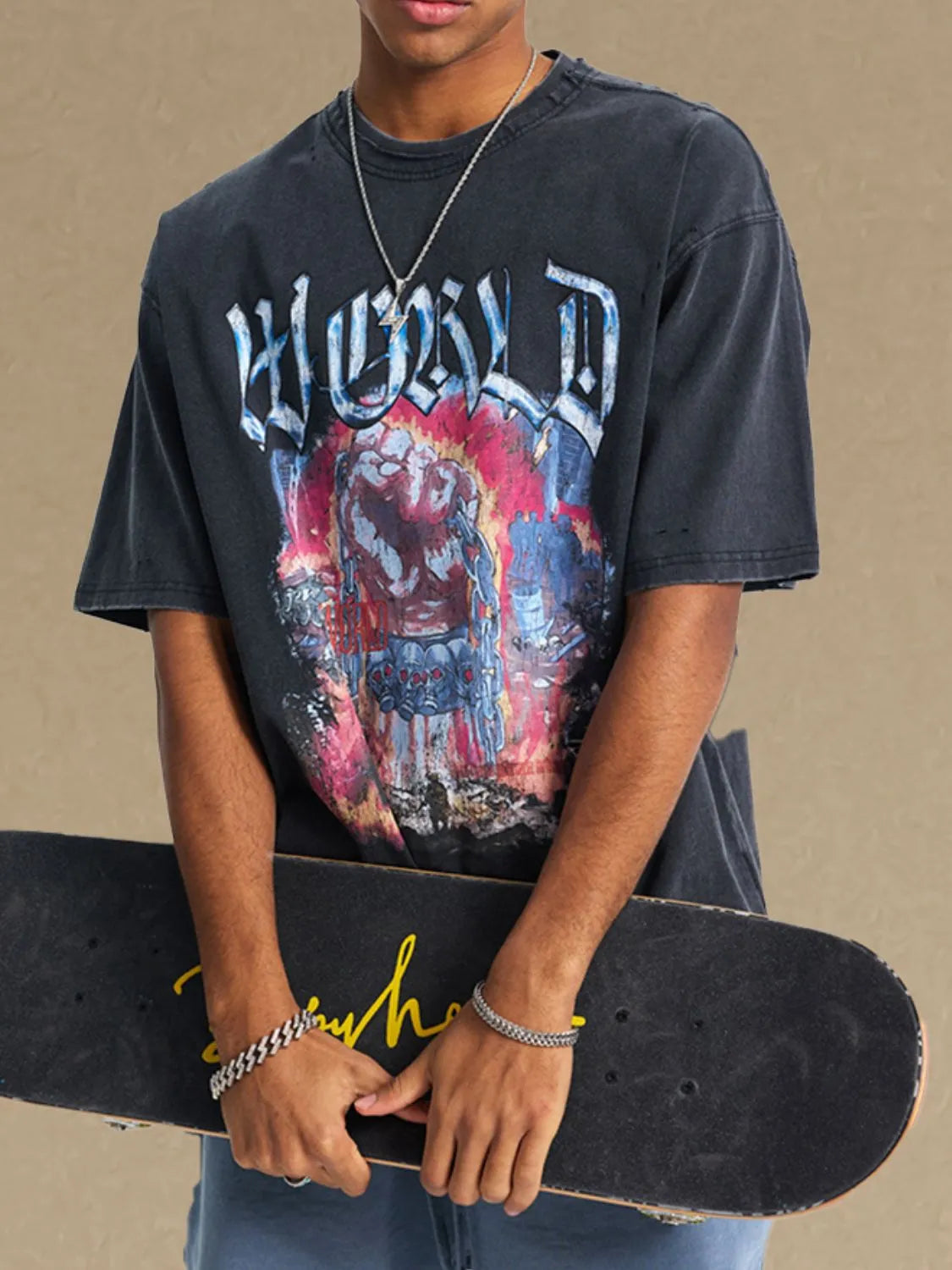Men's Graphic Round Neck Half Sleeve T-Shirt