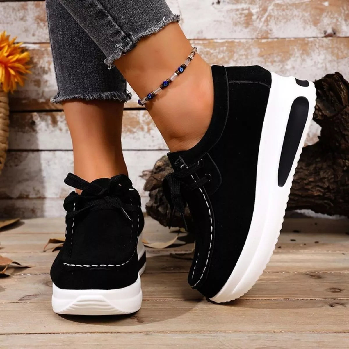 women's round toe platform sneakers - additional image