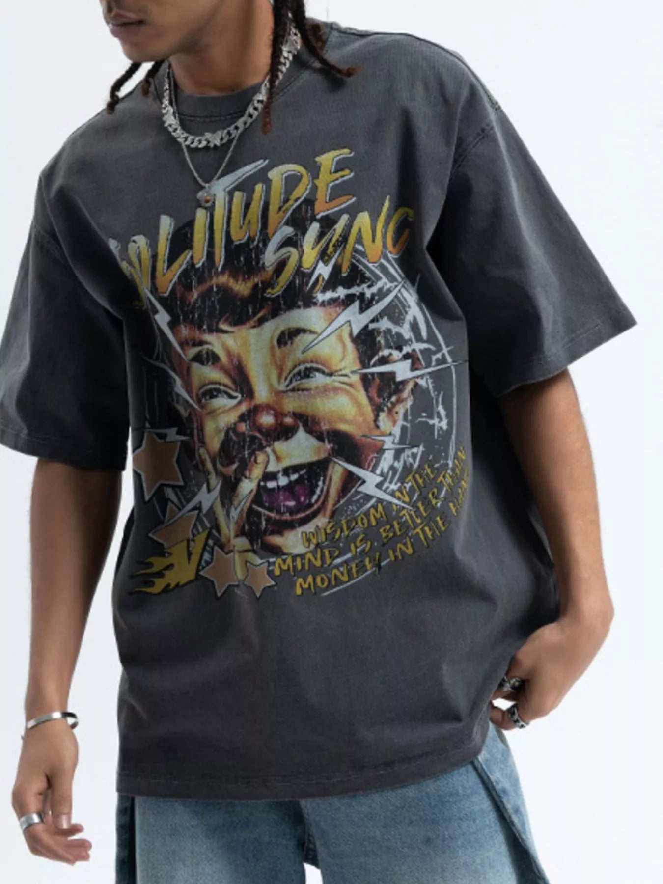 men's men's graphic round neck relaxed fit t-shirt - additional image