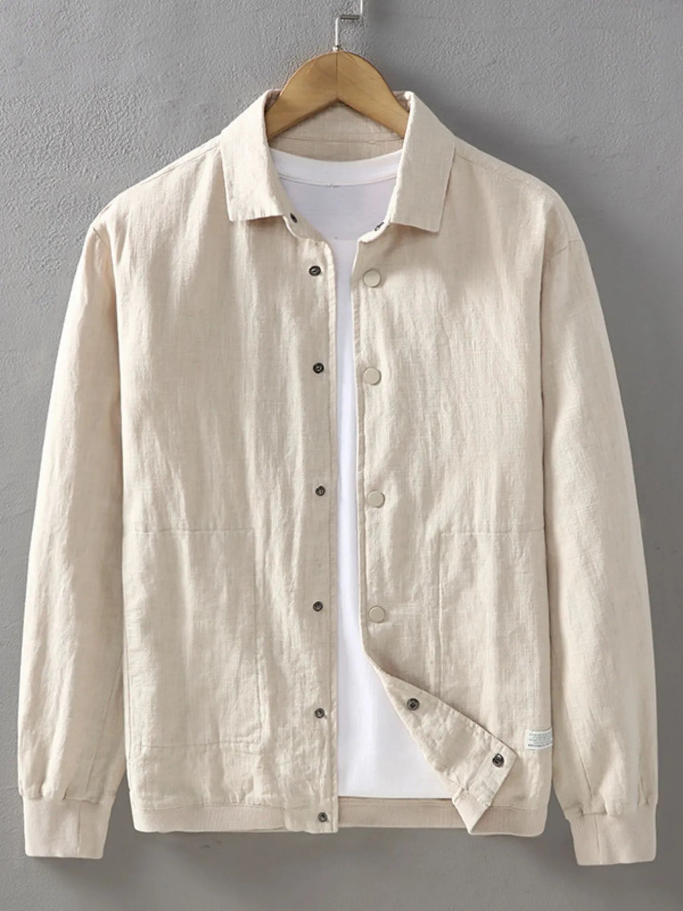 Men's Plus Size Button Up Long Sleeve Shacket