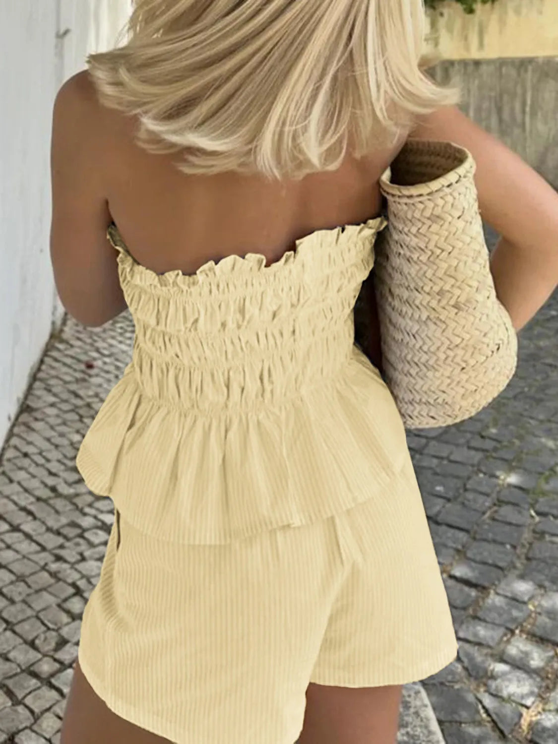 Smocked Tube Top and Shorts Set