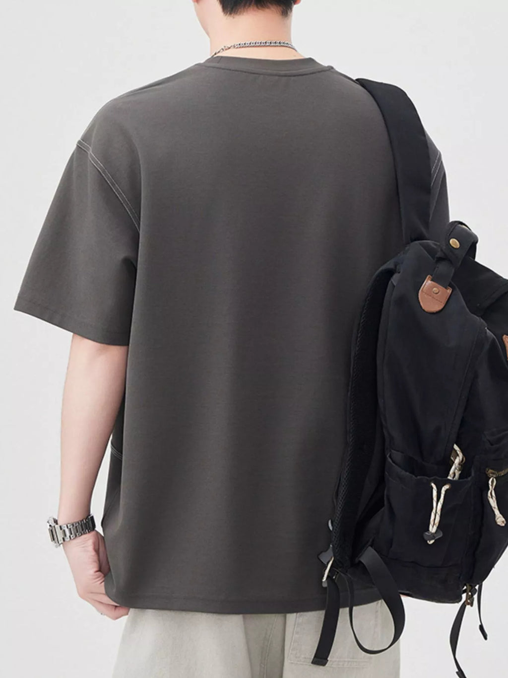 men's men's plus size round neck relaxed fit t-shirt - additional image