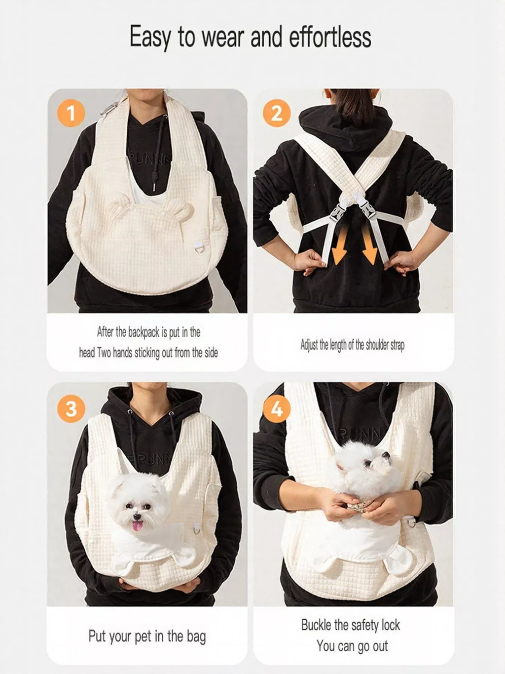 comfortable quilted pet carrier sling bag - styling option