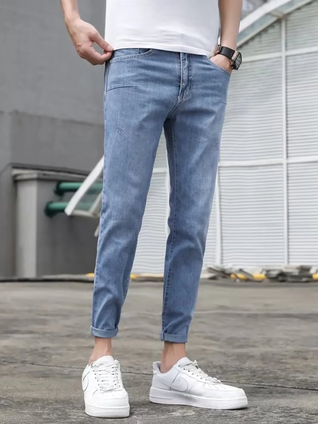 men's men's slim-fit wash jeans - additional angle