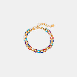 titanium steel oil drip chain bracelet shown as activewear