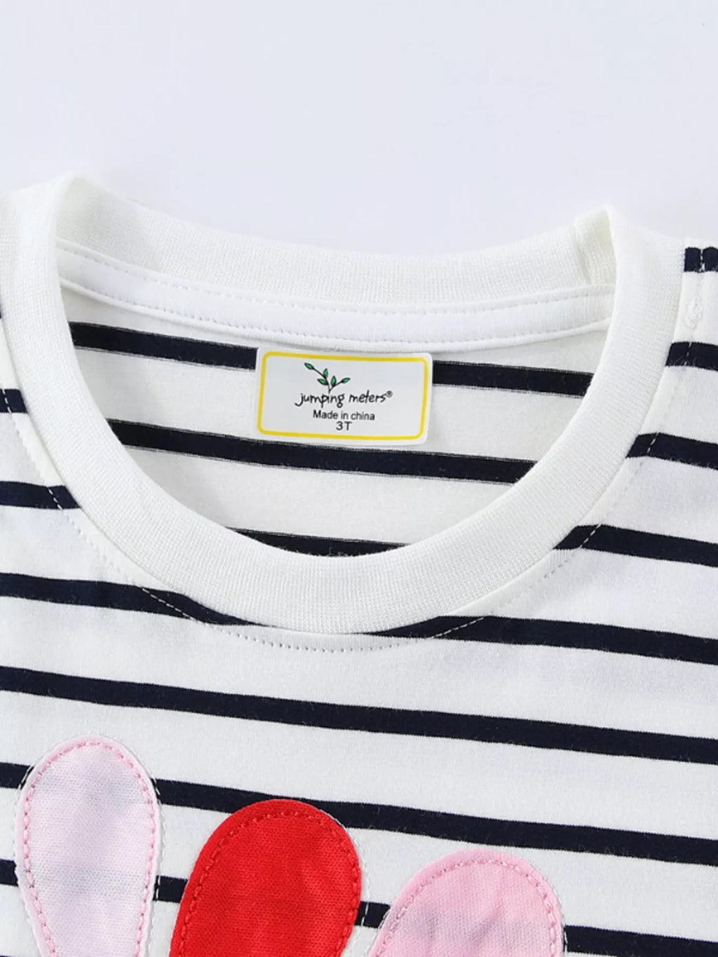 women's children's striped flower casual dress - back view