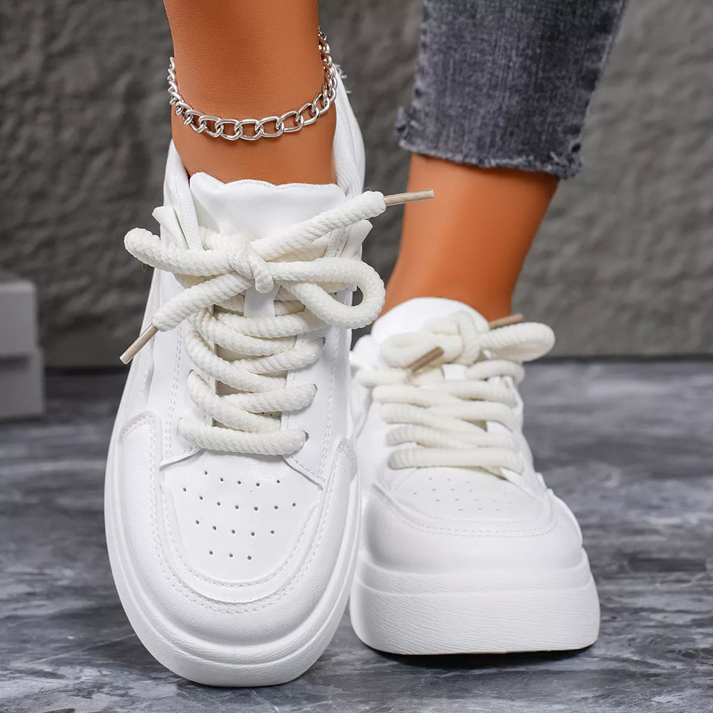 women's round toe platform sneakers - styling option