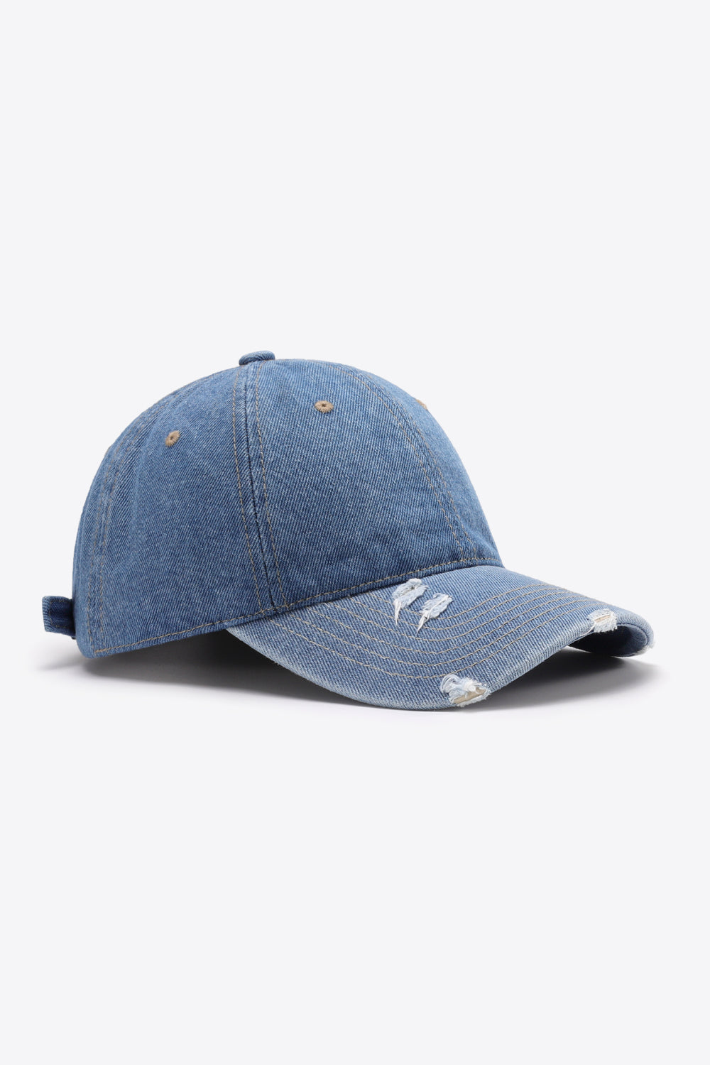 Distressed Adjustable Baseball Cap Misty Blue One Size