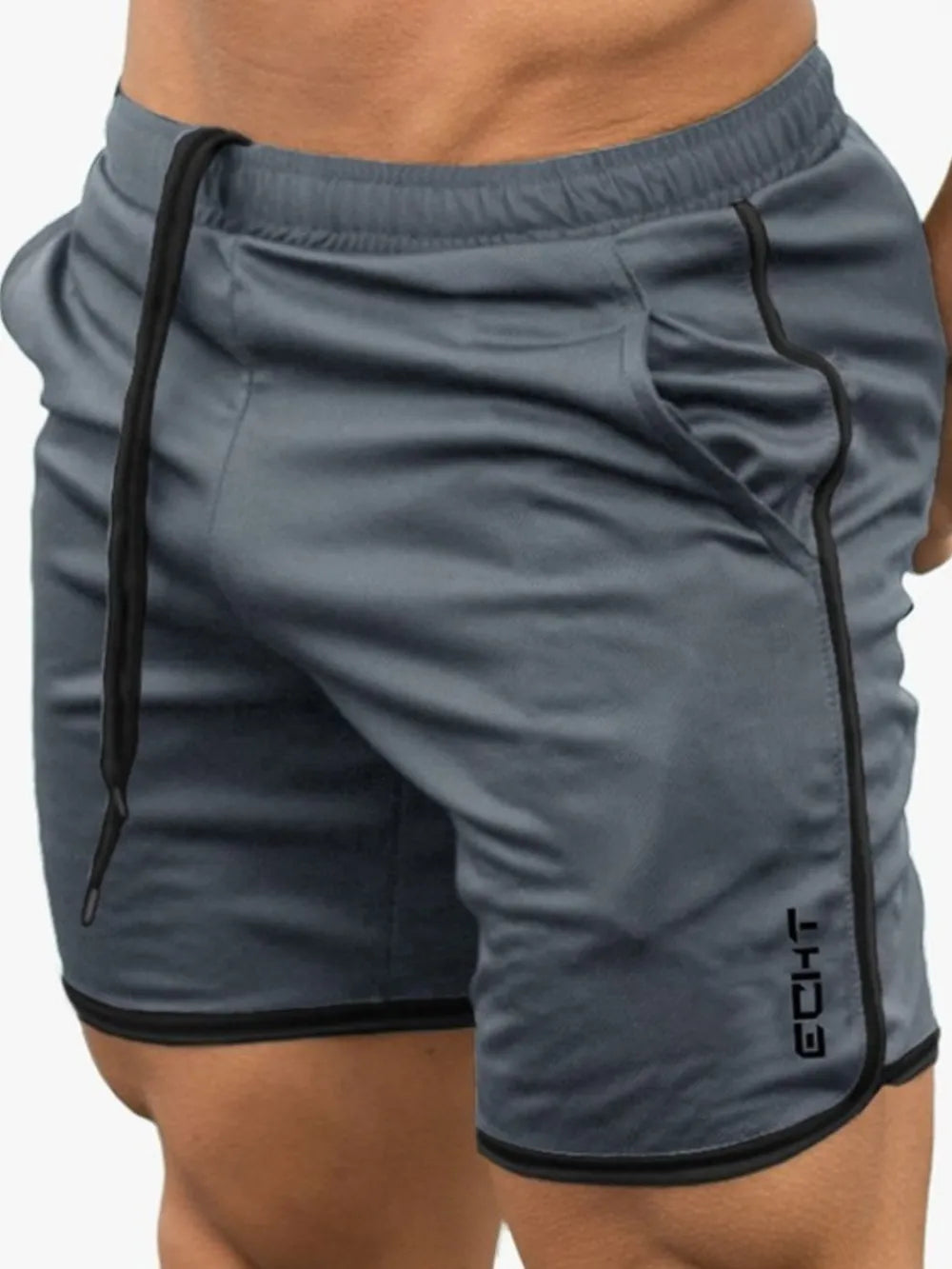 Men's Drawstring Shorts with Pockets Dark Gray
