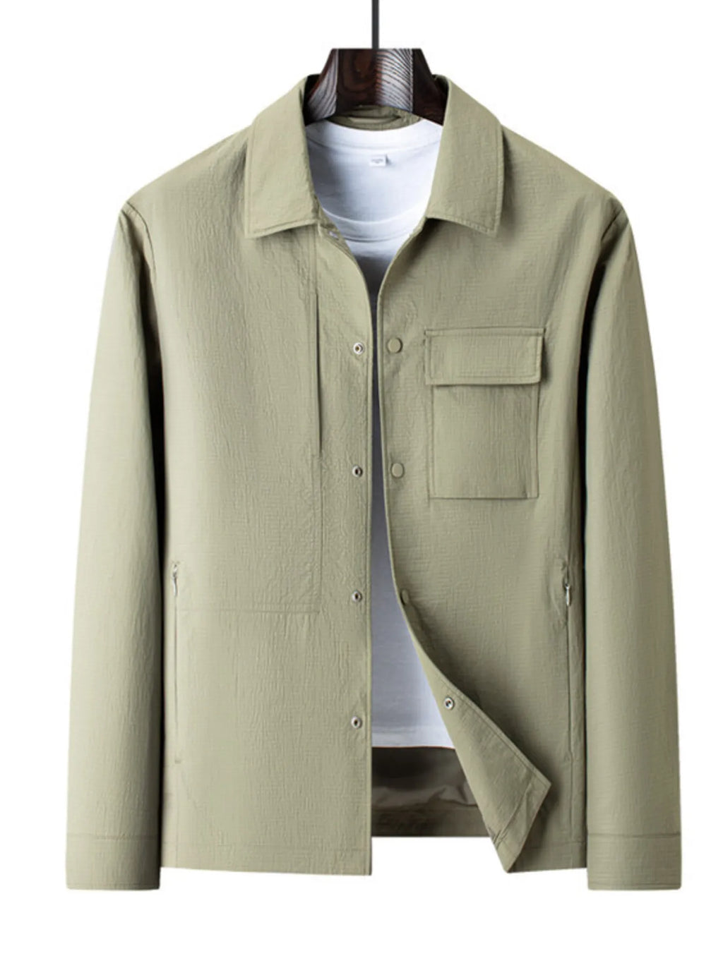 men’s structured lined coat with high collar