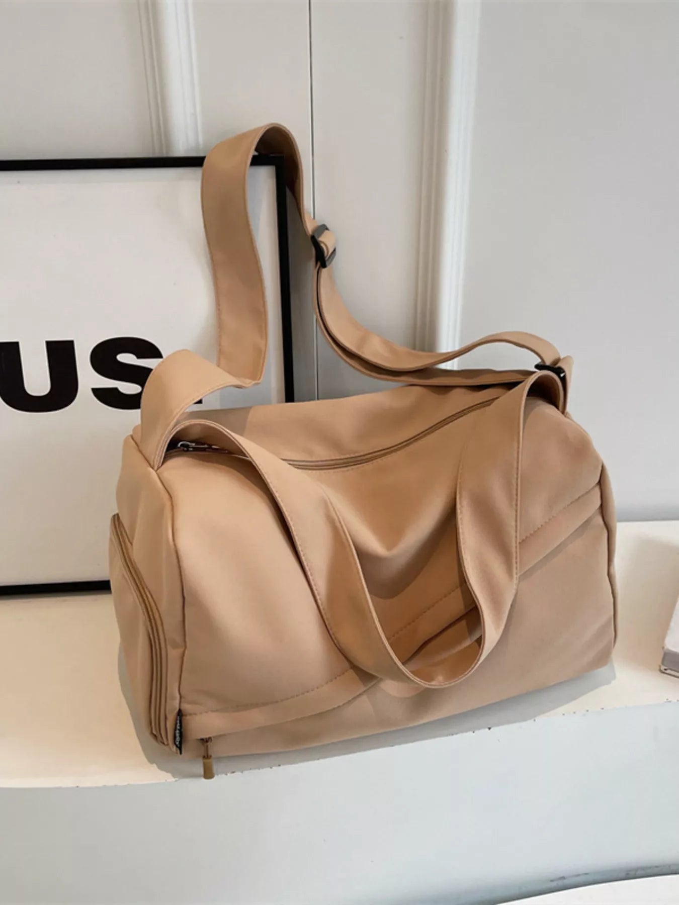 women's adjustable strap solid color travel bag - product detail