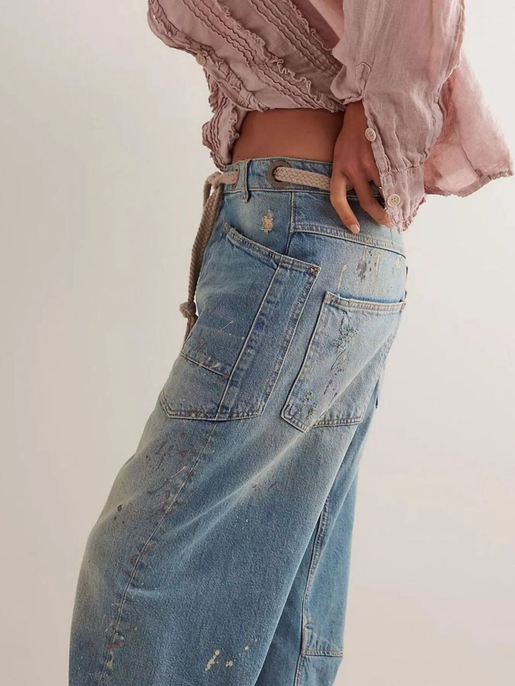 women's washed relaxed fit jeans - extra view