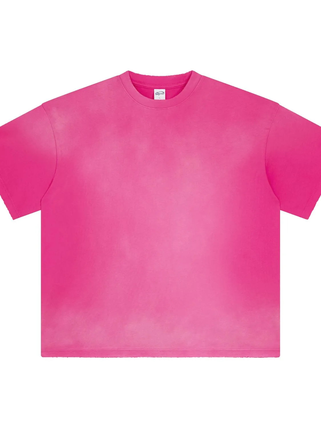Men's Round Neck Half Sleeve T-Shirt Hot Pink