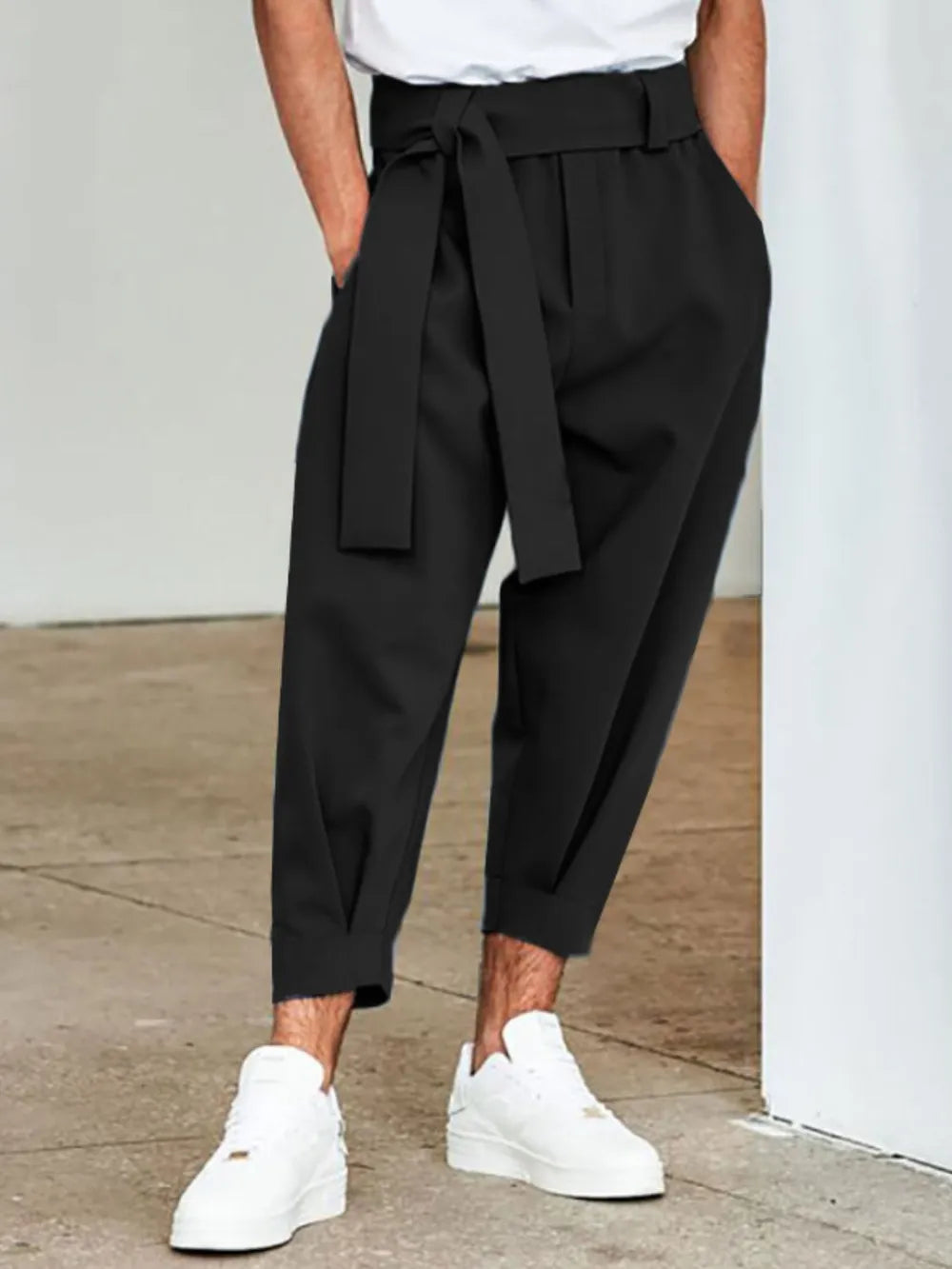 Men's Full Size Mid Rise Cropped Pants Plus Size