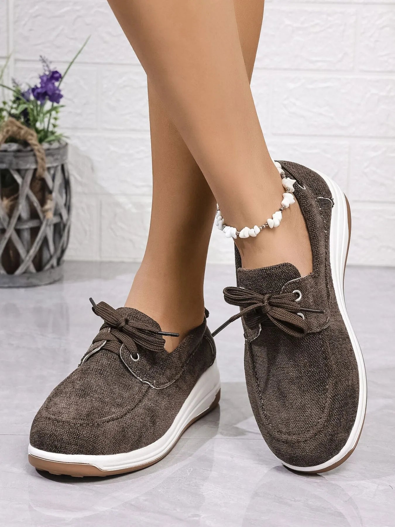 women's lace up wedge sneakers - product detail