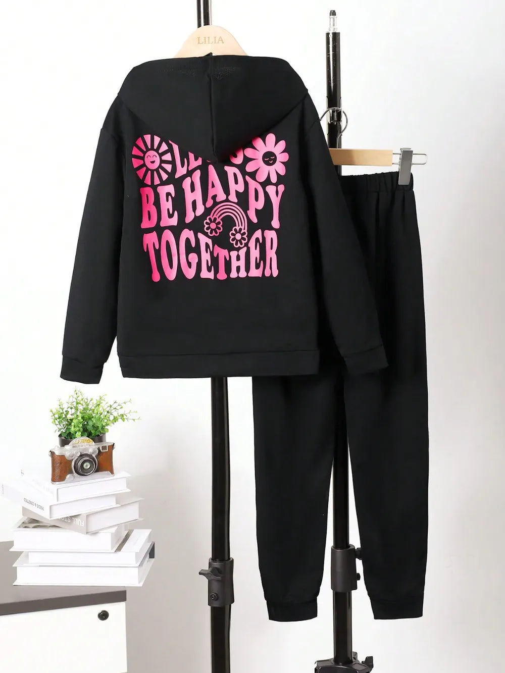 children's graphic long sleeve hoodie and pants set — stylish clothing for kids