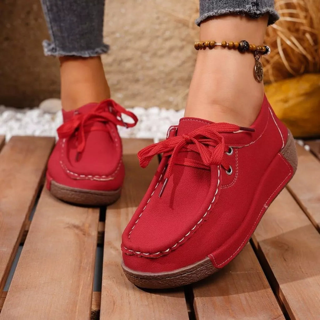 women's round toe lace up sneakers - additional image