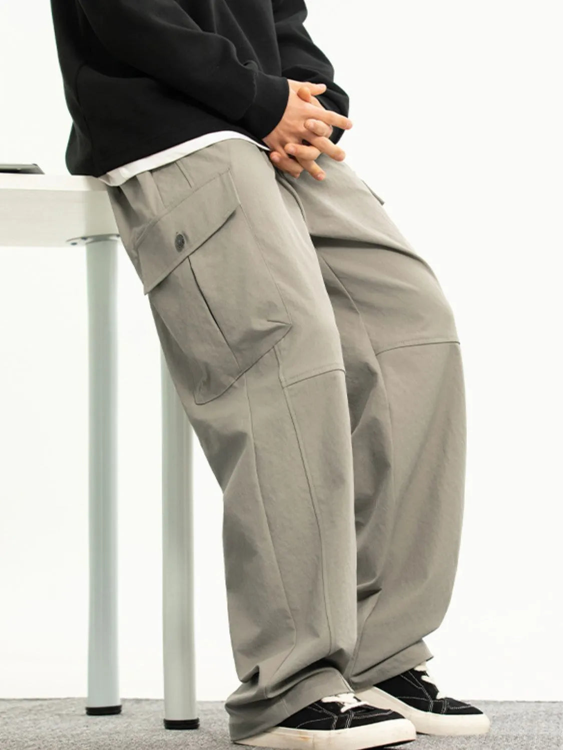 men’s apparel — men's plus size drawstring pants with pockets