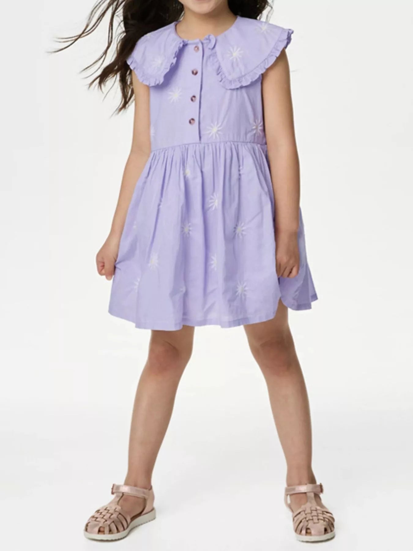 women's children's daisy peter pan collar sleeveless dress - main product image