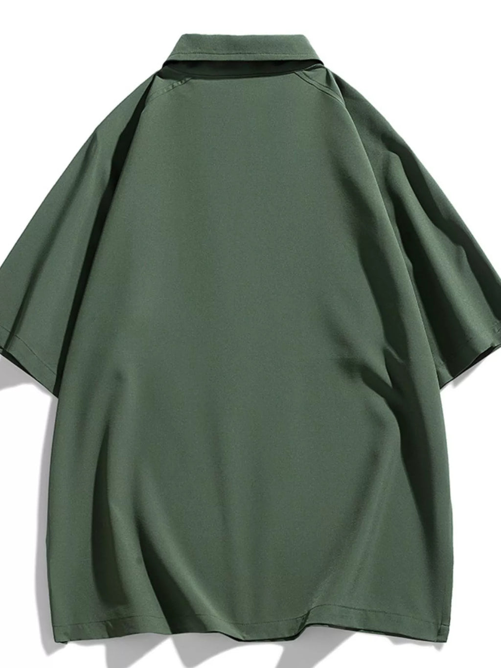 men's men's plus size button detail short sleeve polo - back view