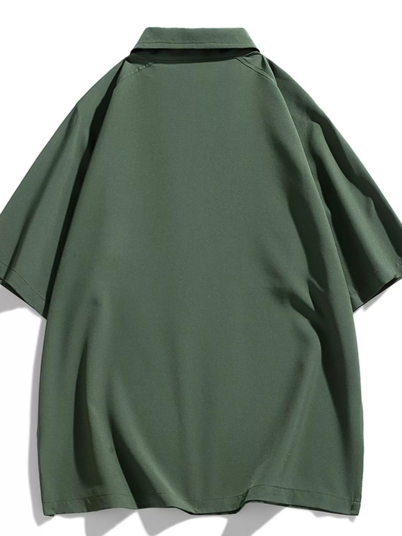 men's men's plus size button detail short sleeve polo - back view