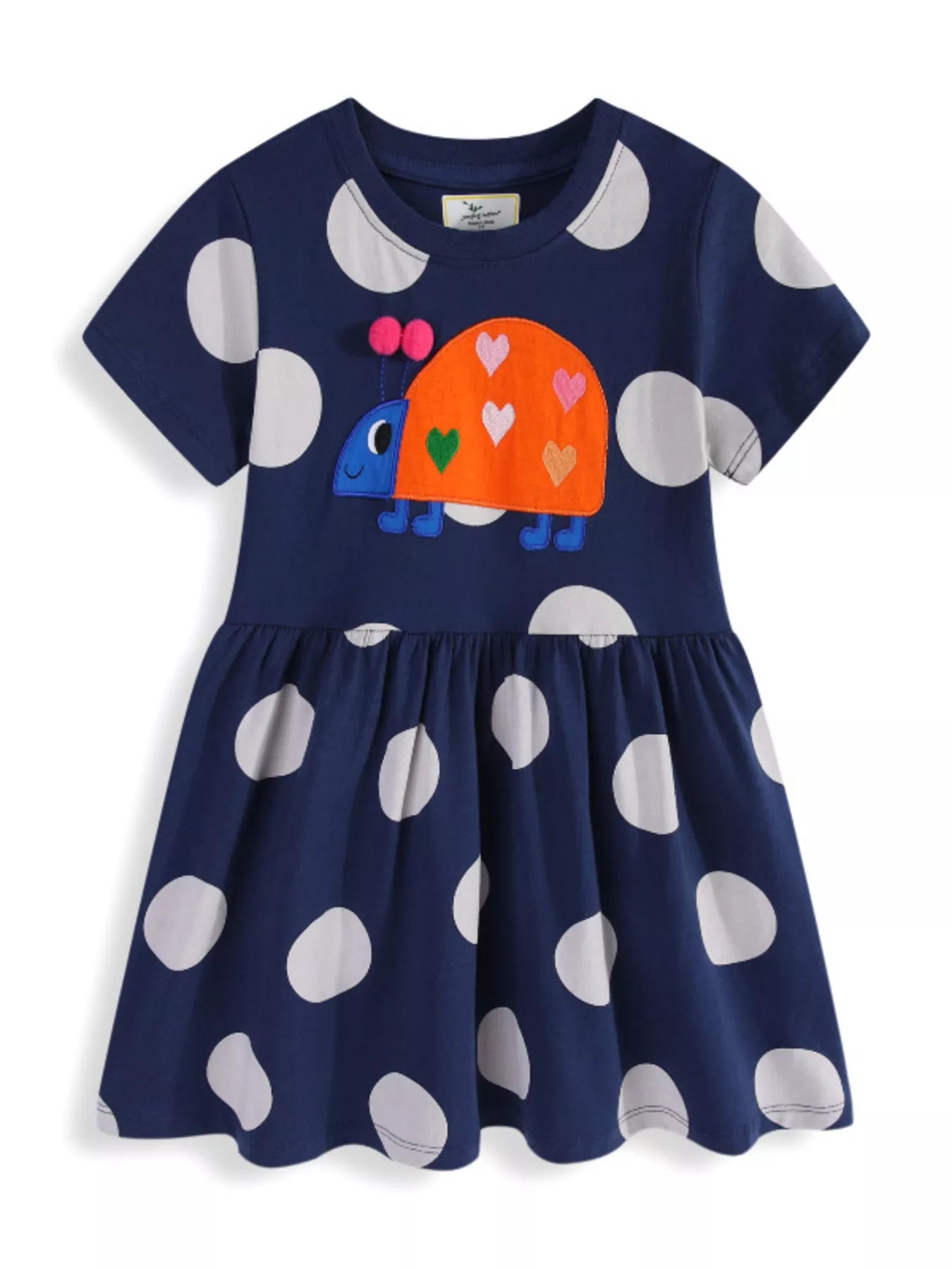 women's children's cute ladybug polka dot dress - alternate angle