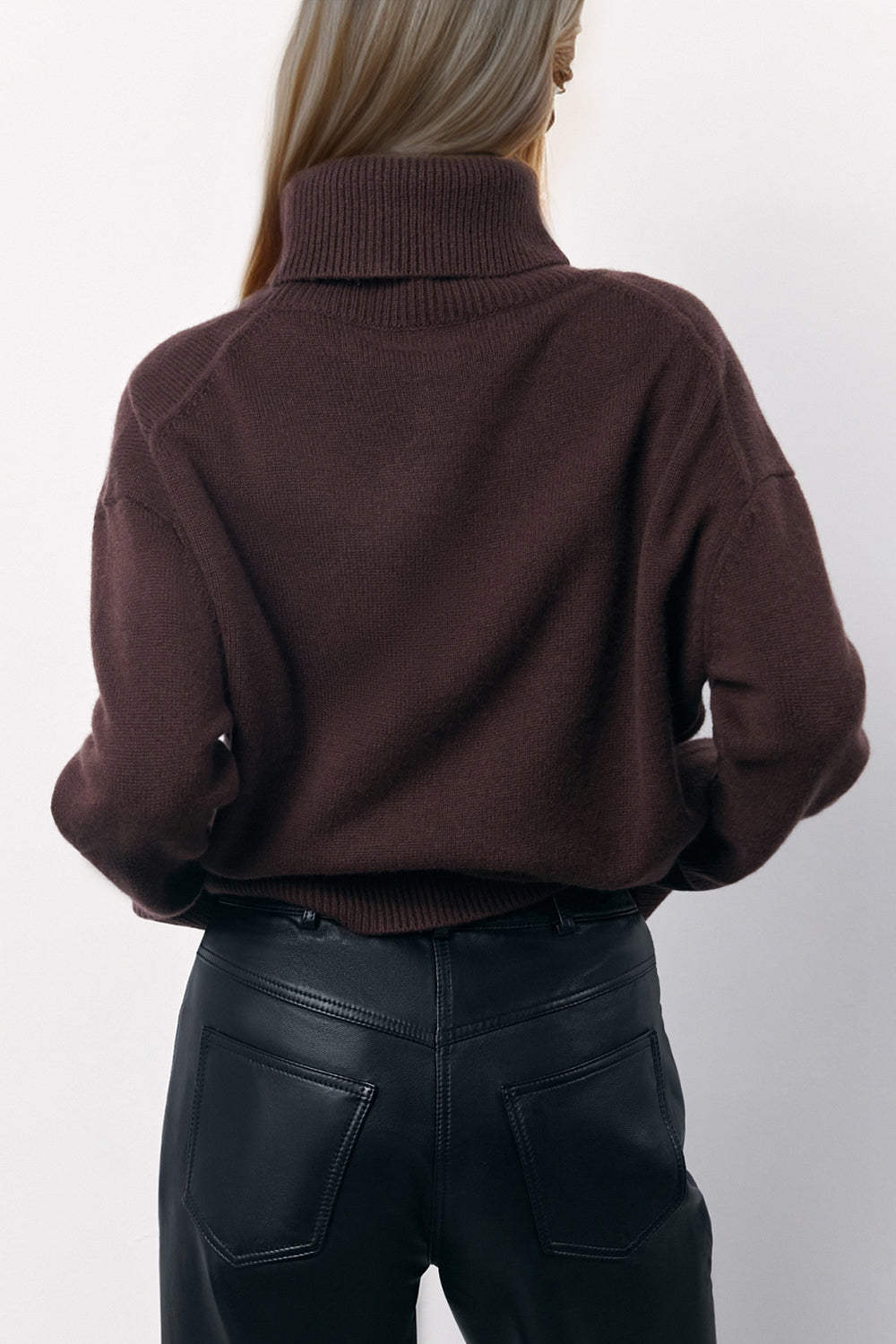 Basic Bae Turtleneck Long Sleeve Dropped Shoulder Sweater