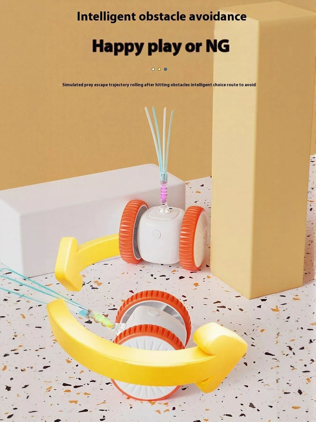 interactive self-rotating feather pet chase toy - styling option