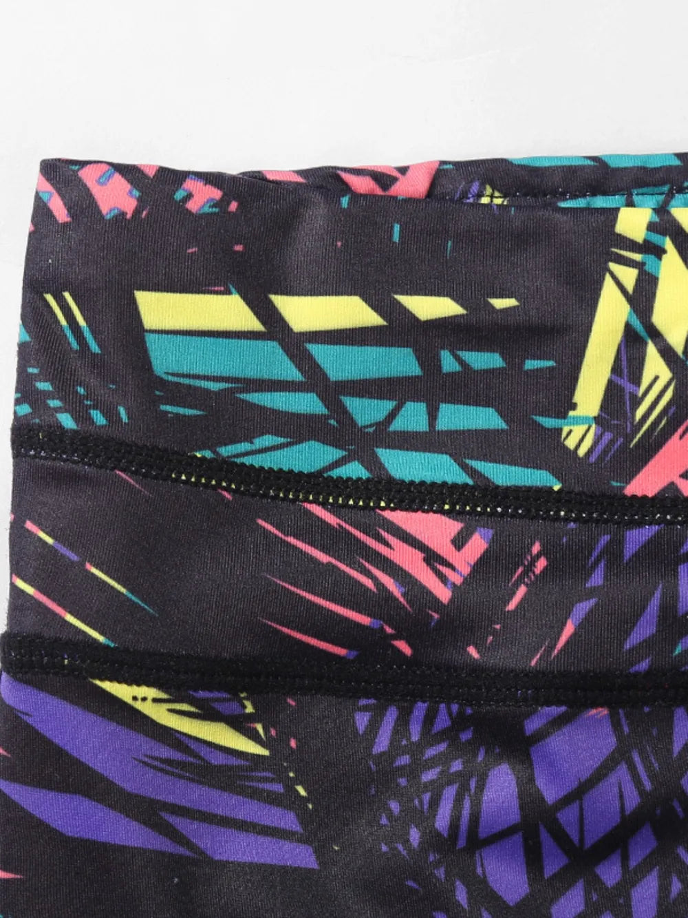 women's printed wide waistband active leggings with stirrups - extra view