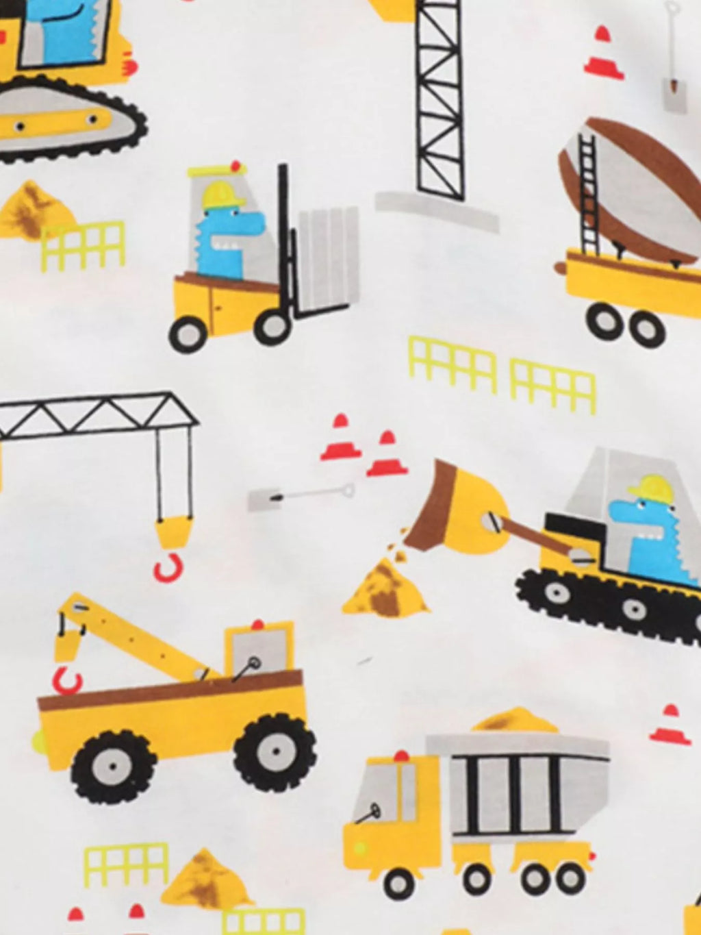 women's children's construction vehicle print crew neck short sleeve t-shirt - additional image