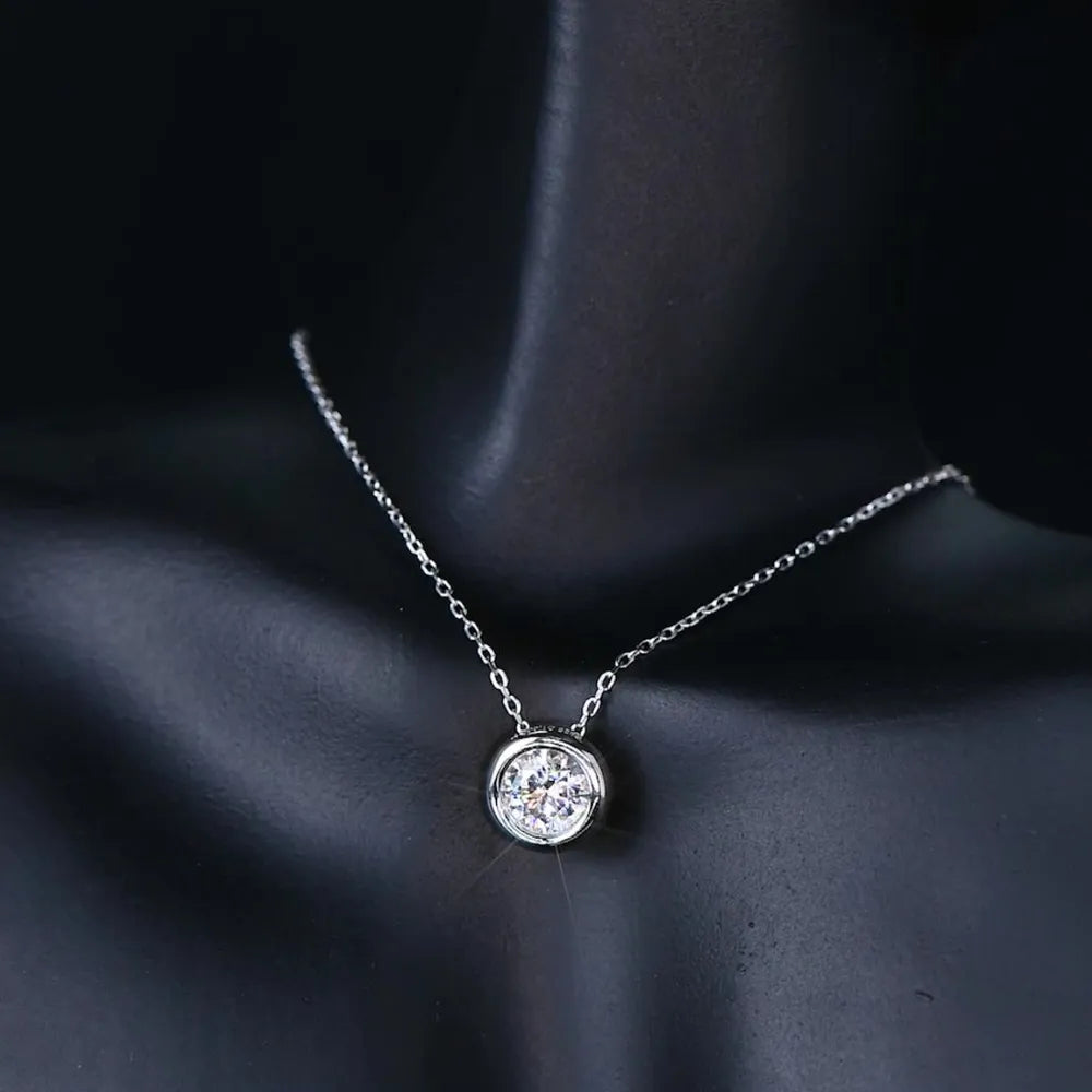 1 carat moissanite 925 sterling silver necklace — women’s apparel view