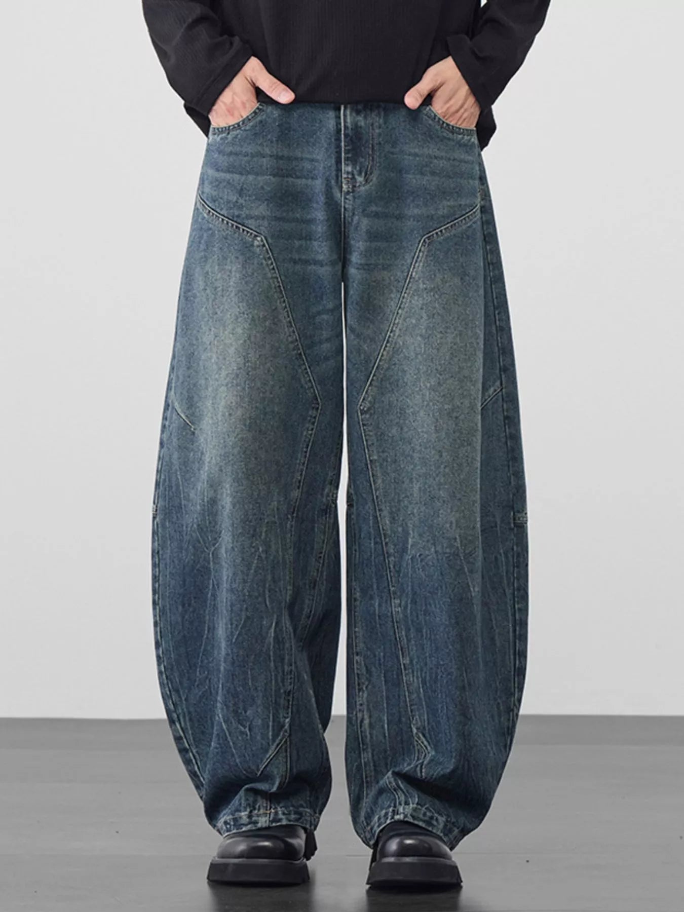 men's men's plus size wide leg jeans - additional image
