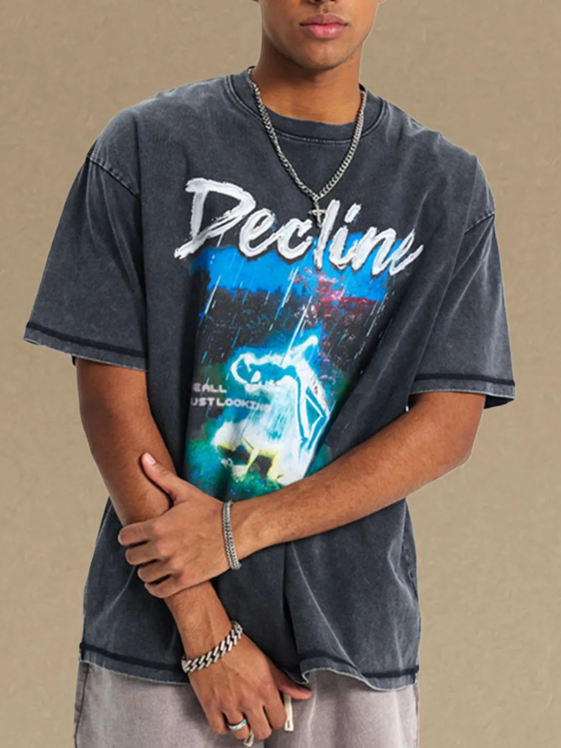 men's graphic round neck half sleeve t-shirt men’s athletic top