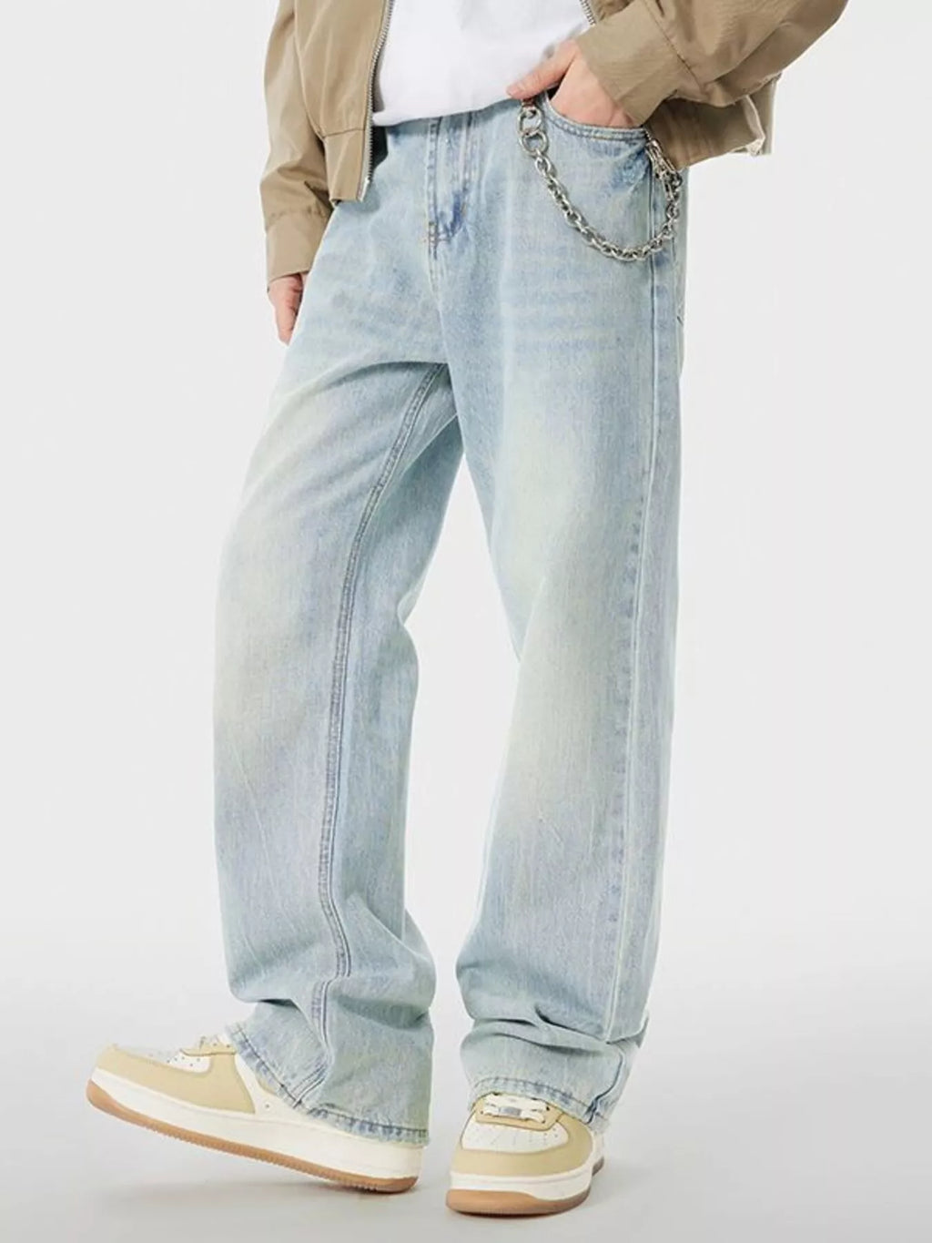 men's men's wash wide leg jeans - lifestyle shot