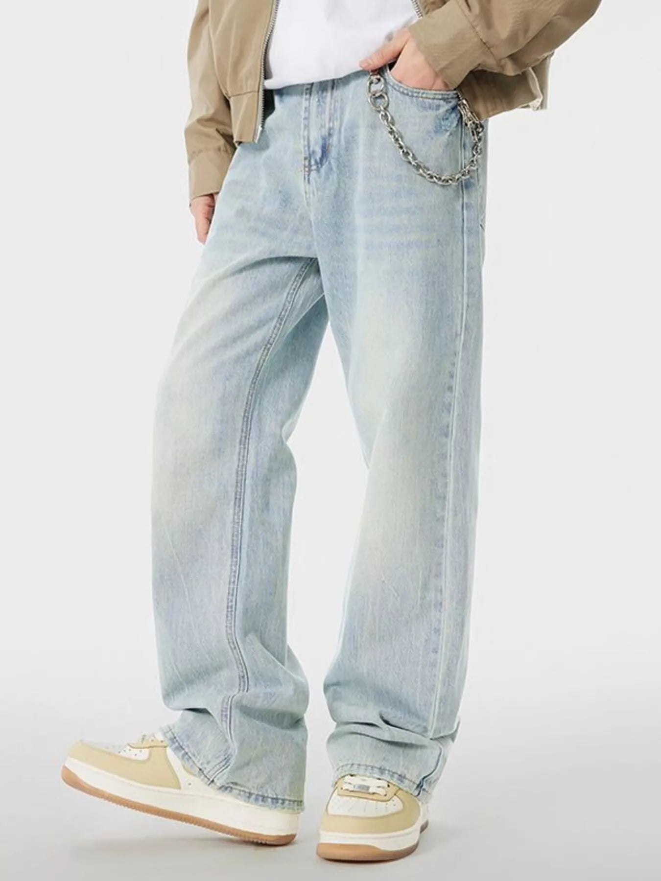 men's men's wash wide leg jeans - lifestyle shot