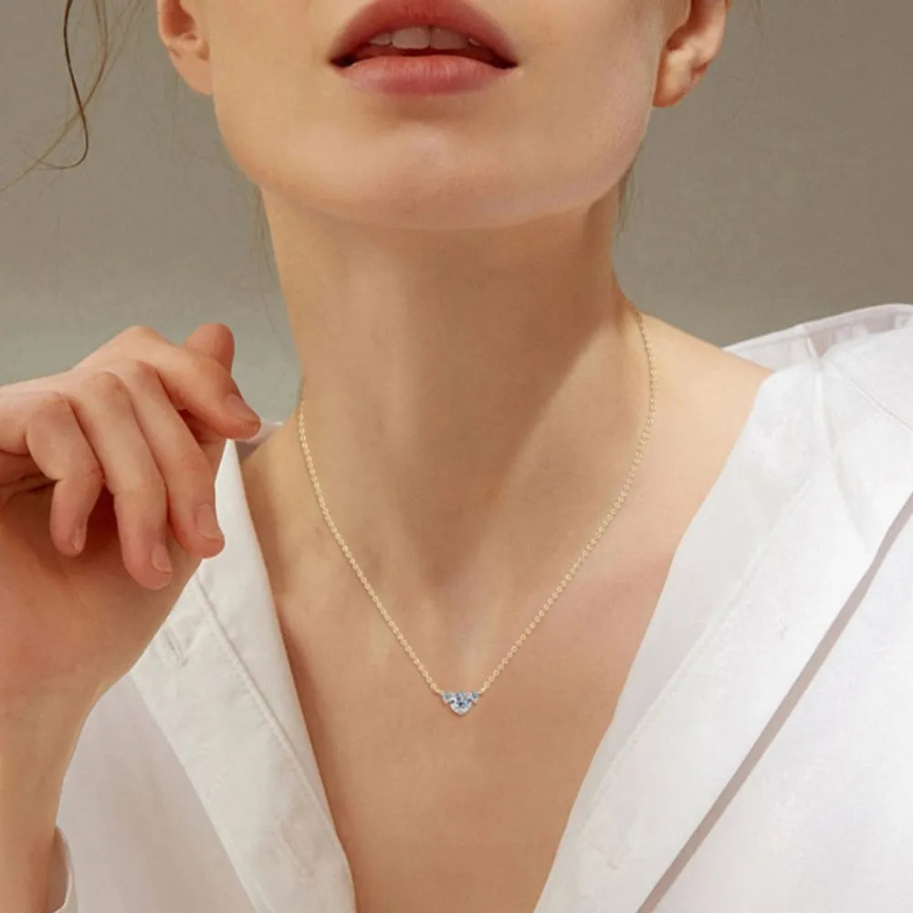 1.2 carat moissanite 925 sterling silver necklace shown as women’s apparel