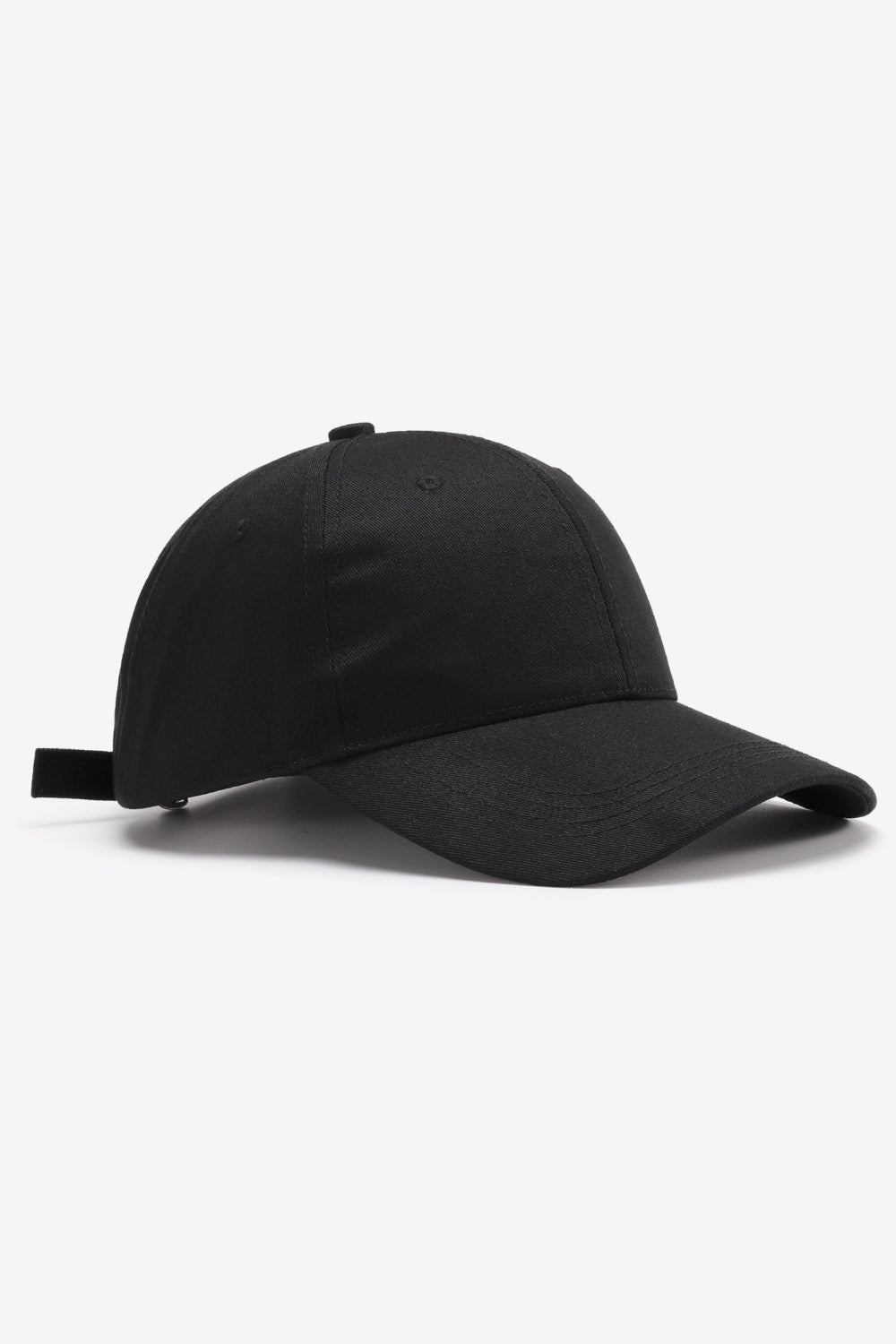 Plain Adjustable Cotton Baseball Cap Black One Size