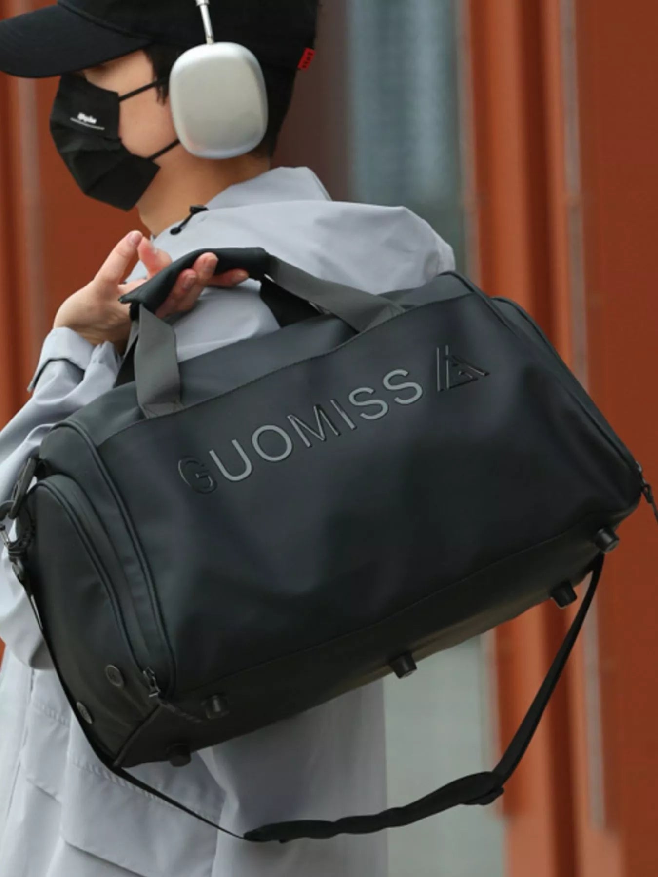 women's canvas travel duffel bag - side view