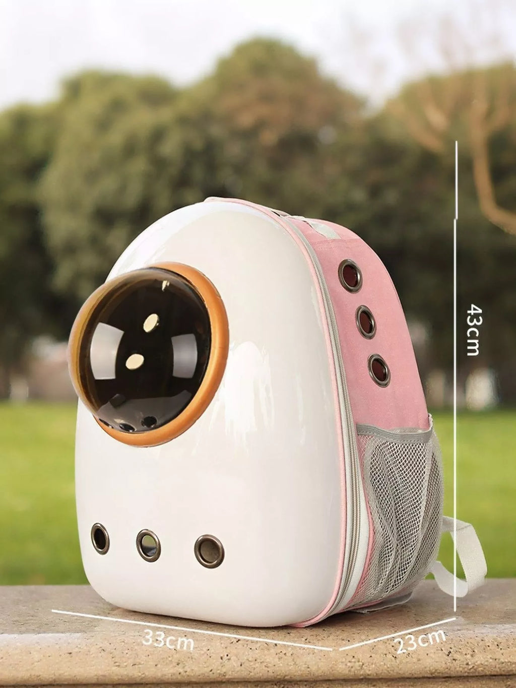 women's space capsule transparent pet carrier backpack - lifestyle shot