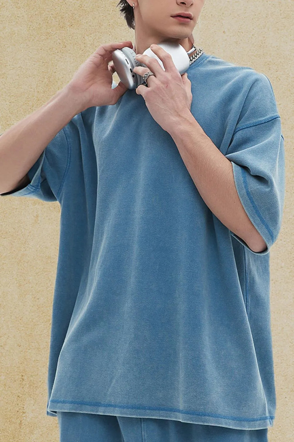 men's round neck half sleeve t-shirt men’s casual tee