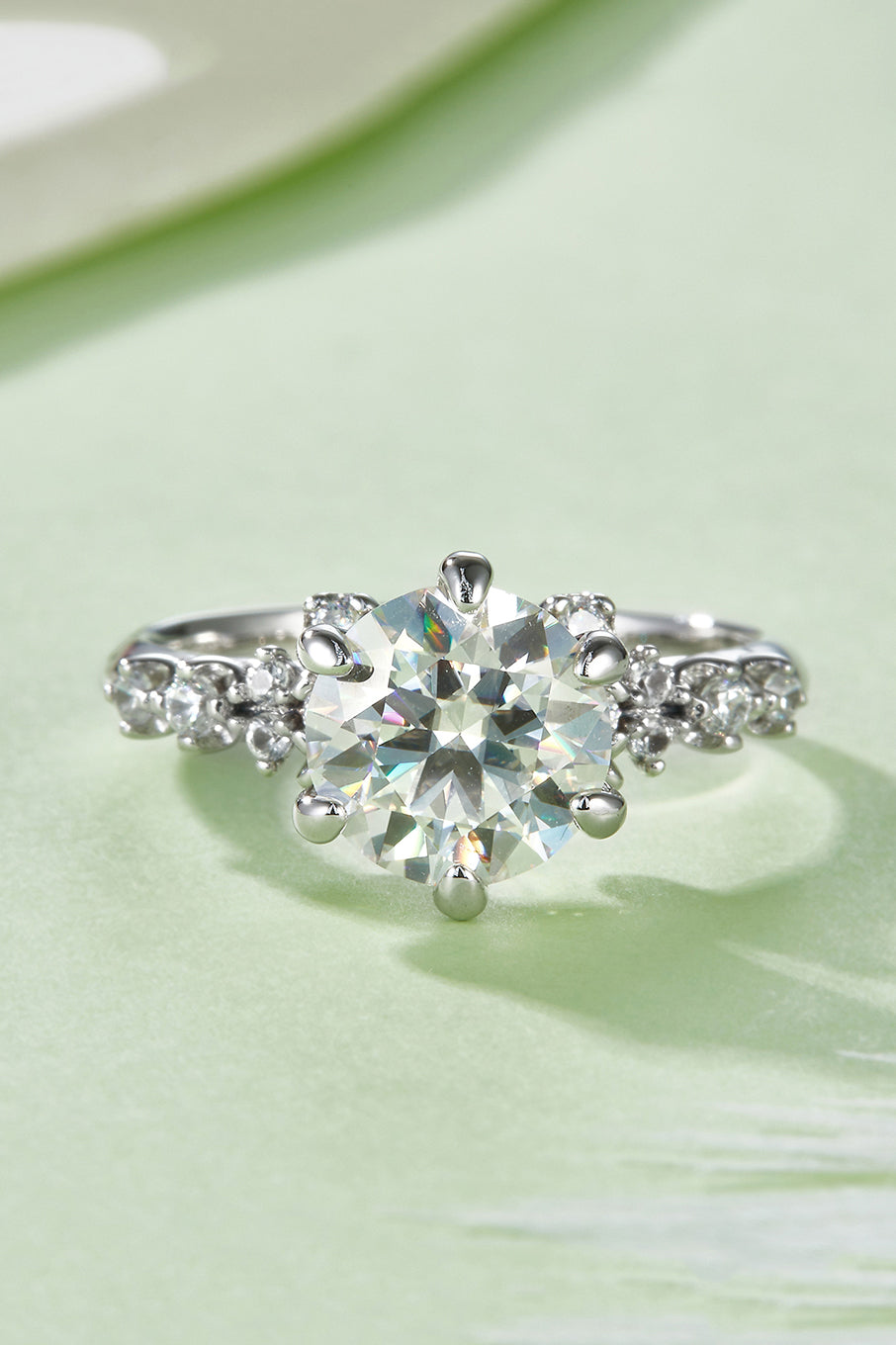 SAVEARTH DIAMONDS 925 Sterling Silver Moissanite Engagement Ring - 2.5 Cttw, 9mm Round Cut, G-H Color, Size 9 | Lab Created Diamond For Men & Women