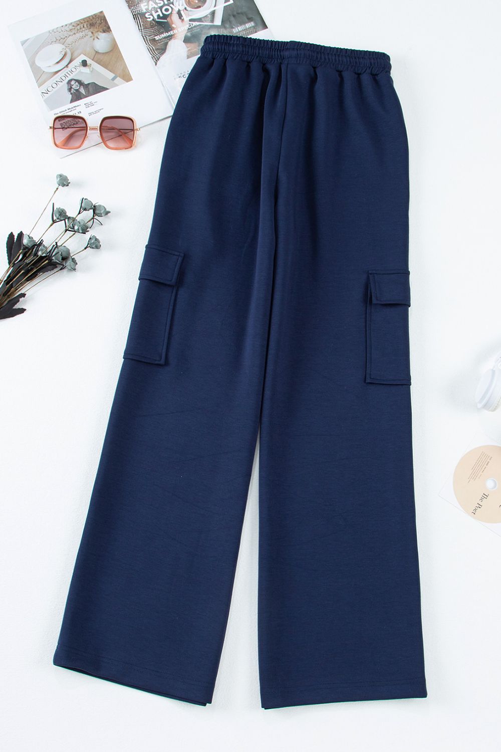 Multi Pockets High Waist Wide Leg Workout Pants