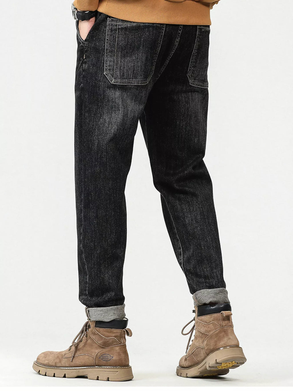 men's men's plus size vintage wash relaxed fit jeans - side view