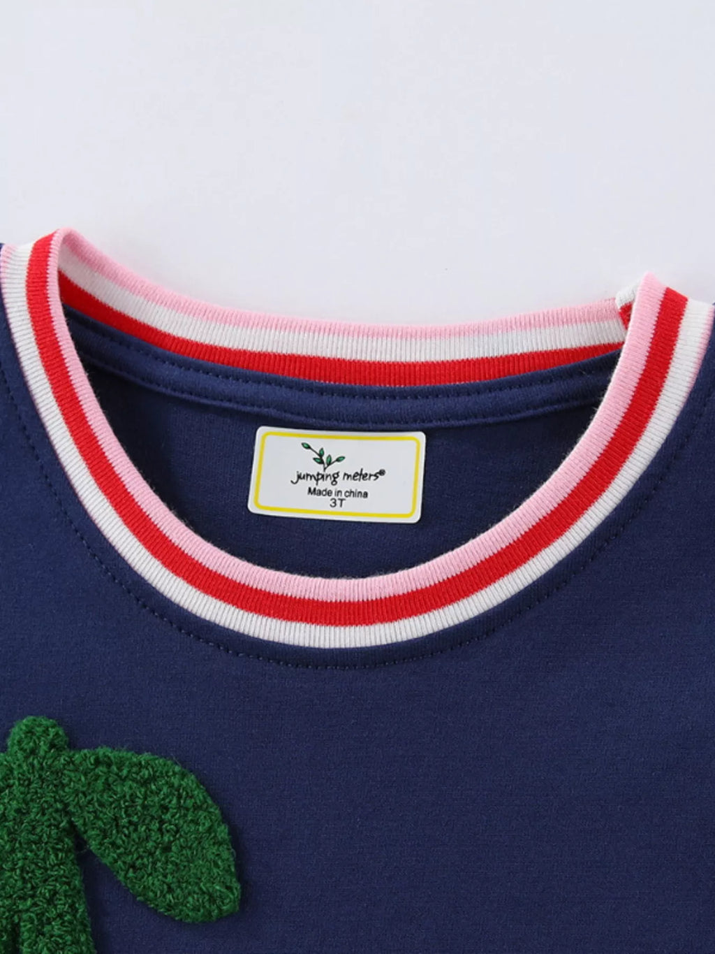 women's children's cherry applique short sleeve dress - back view
