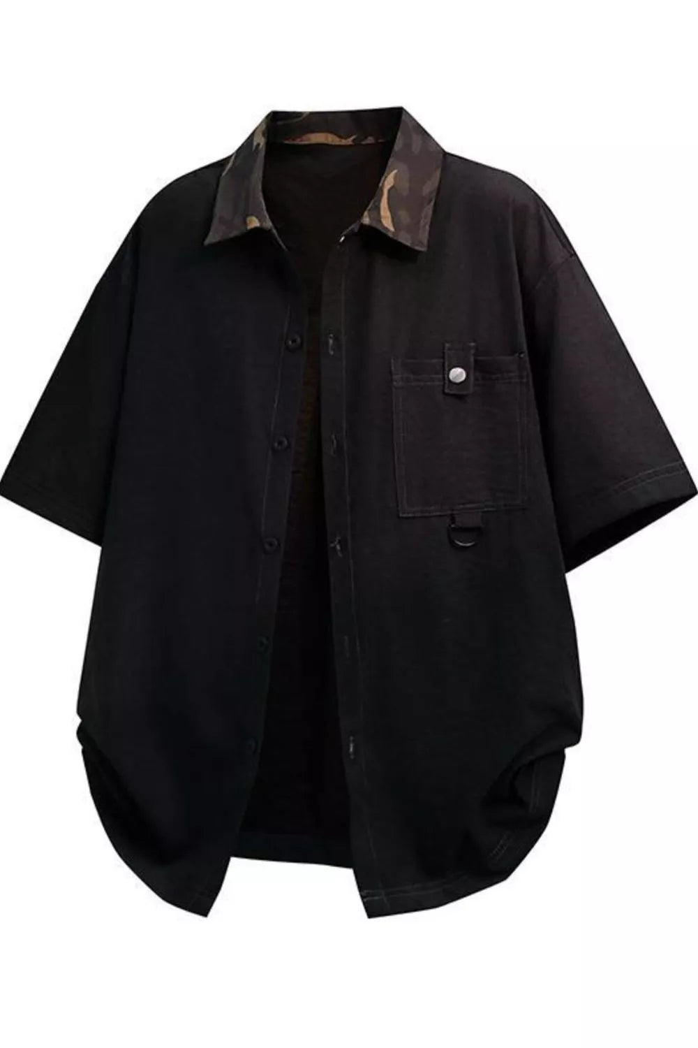 men's men's casual short sleeve button-down shirt - styling option