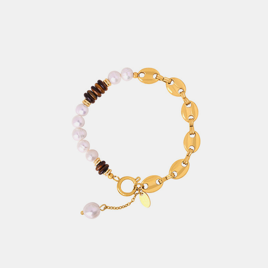 18k gold-plated titanium steel bracelet shown as activewear