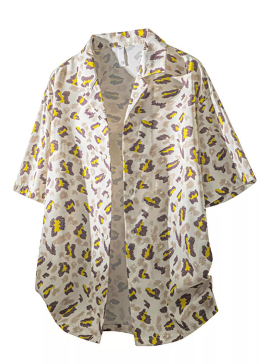 men's men's tropical print short sleeve shirt - back view