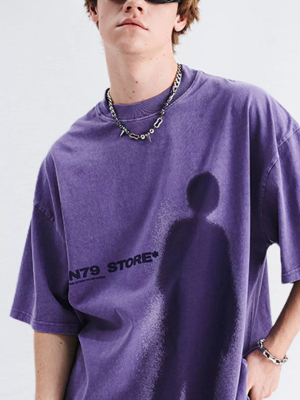 men's men's vintage washed graphic round neck t-shirt - product showcase